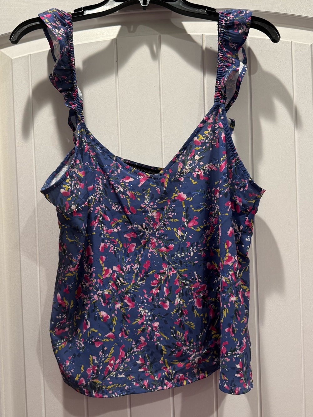 French Connection Navy Floral Ruffle-Strap Camisole